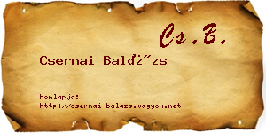 Csernai Balázs névjegykártya